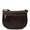 Rear View Of The Dark Brown Ladies Leather Bag