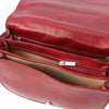 Internal Compartment View Of The Red Ladies Leather Bag