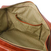 Internal Pocket View Of The Honey Islander Leather Travel Bag