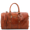 Front View Of The Honey Islander Leather Travel Bag