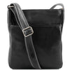 Front View Of The Black Mens Leather Bag