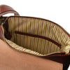Internal Pocket View Of The Brown Mens Crossbody Bag Leather