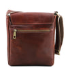 Rear View Of The Brown Mens Crossbody Bag Leather