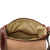 Internal Pockets View Of The Brown Leather Crossbody Bag Mens
