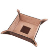 Inside Top Angled View Of The Brown Large Leather Desk Tidy Tray