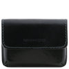 Front View Of The Black Leather Card Holder