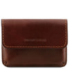 Front View Of The Brown Leather Card Holder