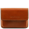 Front View Of The Honey Leather Card Holder