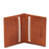 Open View Of The Honey Leather Card Holder