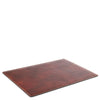 Angle View Of The Brown Leather Desk Pad Of The Leather Desk Set