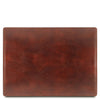 Front View Of The Brown Leather Desk Pad Of The Leather Desk Set