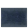 Front View Of The Dark Blue Leather Desk Pad