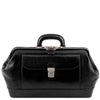 Front View Of The Black Leather Doctors Bag