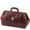 Angled View Of The Brown Leather Doctors Bag