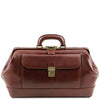 Front View Of The Brown Leather Doctors Bag