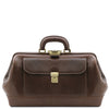Front View Of The Dark Brown Leather Doctors Bag
