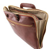 Versatile Zipper View Of The Brown Leather Document Briefcase