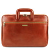 Front View Of The Honey Leather Document Briefcase