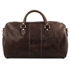 Rear View Of The Travel Bag Of The Dark Brown Leather Duffle Bag Large And Travel Toiletry Bag
