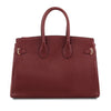 Rear View Of The Red Leather Womens Handbag
