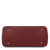 Underneath View Of The Red Leather Womens Handbag