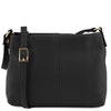 Front View Of The Black Leather Ladies Handbag