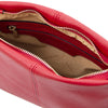 Internal Zip Pocket View Of The Lipstick Red Leather Ladies Handbag