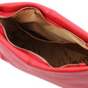 Internal Pocket View Of The Lipstick Red Leather Ladies Handbag