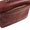 Rear Pocket View Of The Brown Leather Laptop Briefcase
