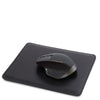 Angled With Mouse View Of The Black Leather Mouse Of The Leather Desk Set