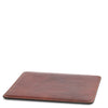 Angled View Of The Brown Leather Mouse Pad Of The Leather Desk Set