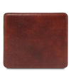 Front View Of The Brown Leather Mouse Pad Of The Leather Desk Set