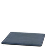 Angled View Of The Dark Blue Leather Mouse Pad