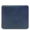 Front View Of The Dark Blue Leather Mouse Pad Of The Leather Desk Set