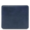 Front View Of The Dark Blue Leather Mouse Pad