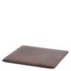 Angled View Of The Dark Brown Leather Mouse Pad Of The Leather Desk Set