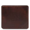 Front View Of The Dark Brown Leather Mouse Pad Of The Leather Desk Set