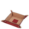 Inside Top Angled View Of The Red Large Leather Desk Tidy Tray