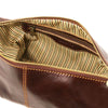 Internal View Of The Brown Mens Leather Wash Bag
