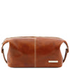 Front View Of The Honey Mens Leather Wash Bag
