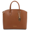Front View Of The Cognac Leather Tote