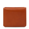 Rear View Of The Honey Leather Wallet With Coin Pocket