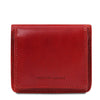 Front View Of The Red Leather Wallet With Coin Pocket