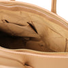 Internal Pocket View Of The Champagne Leather Womens Handbag