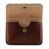 Opening Feature View Of The Brown Leather Card Holder