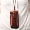 Strap View Of The Brown Large Luxury Glasses Case