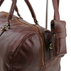 Side Bag Feature Attachment View Of The Brown Leather Eyeglasses