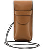 Front View Of The Light Taupe Leather Eyeglasses Case