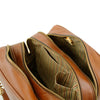 Internal Pockets View Of The Dark Taupe Neo Classic Leather Handbag - Chain and Leather Handles -Tassels