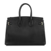 Rear View Of The Black Leather Womens Handbag